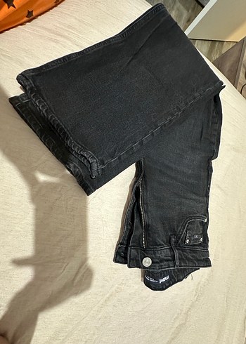 Gri Düğmeli Kadın Denim Jean - Görsel 7