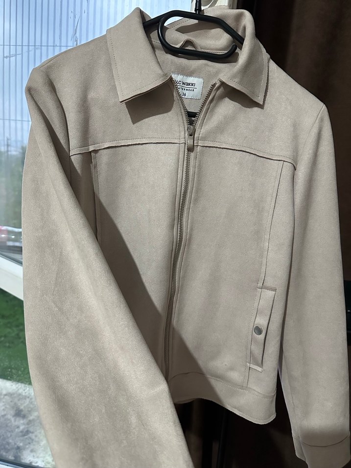 Bej Süet Kadın Ceket S-M - Görsel 4