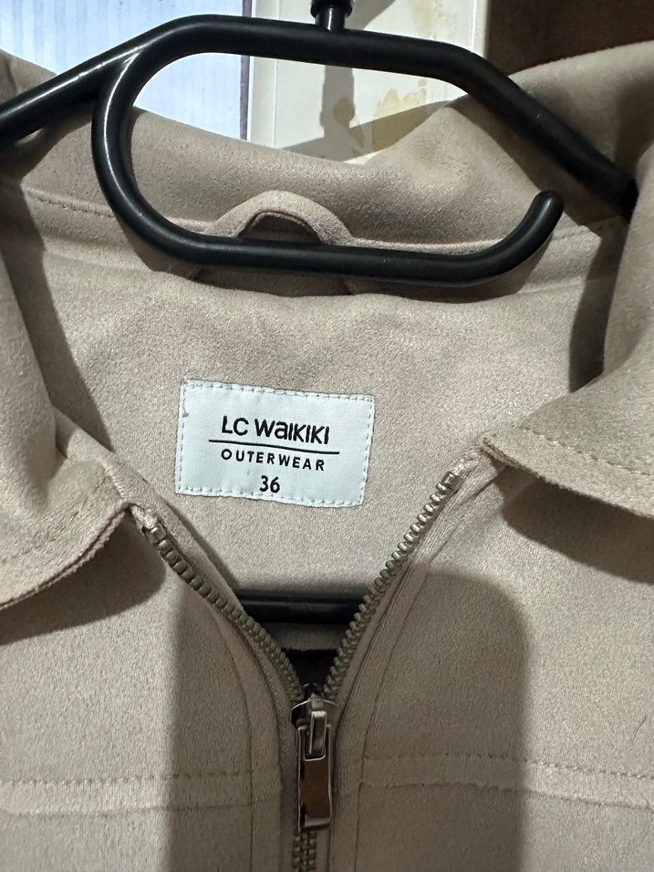 Bej Süet Kadın Ceket S-M - Görsel 5