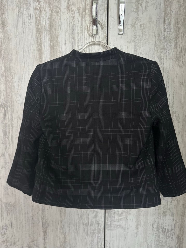 Kadın Gri Kareli  Blazer Ceket - Görsel 2