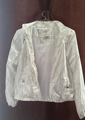 Uzun Kollu Beyaz Fermuarlı Kadın Ceket - Görsel 5