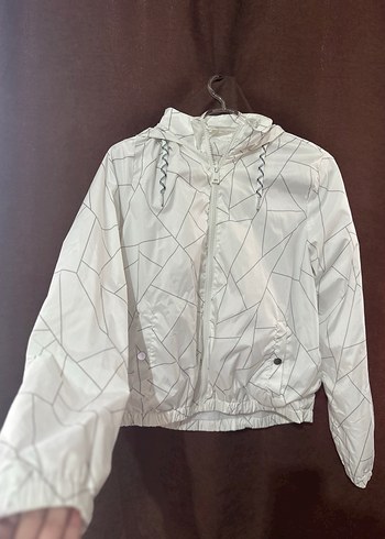 Uzun Kollu Beyaz Fermuarlı Kadın Ceket - Görsel 3