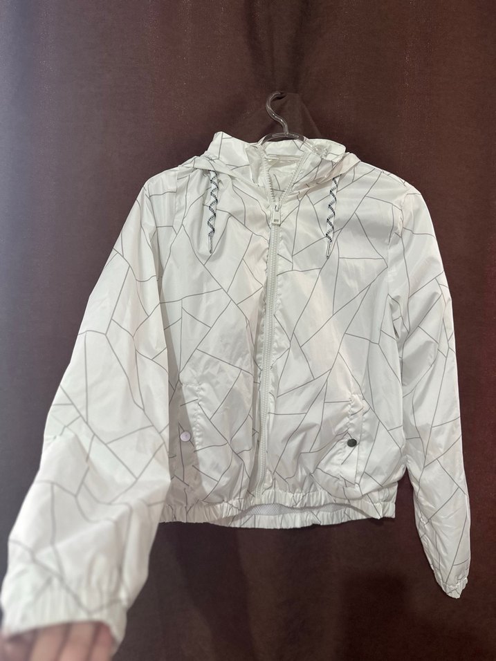 Uzun Kollu Beyaz Fermuarlı Kadın Ceket - Görsel 3