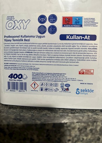 Mr. Oxy Profesyonel Yüzey Temizlik Bezi 400'lü - Görsel 3