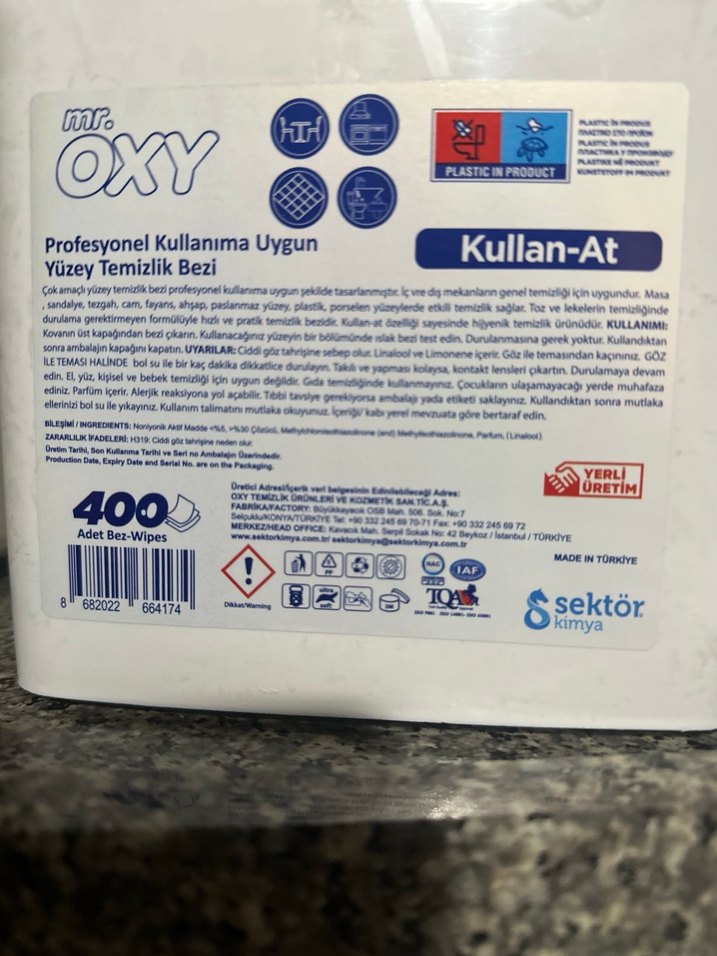 Mr. Oxy Profesyonel Yüzey Temizlik Bezi 400'lü - Görsel 3
