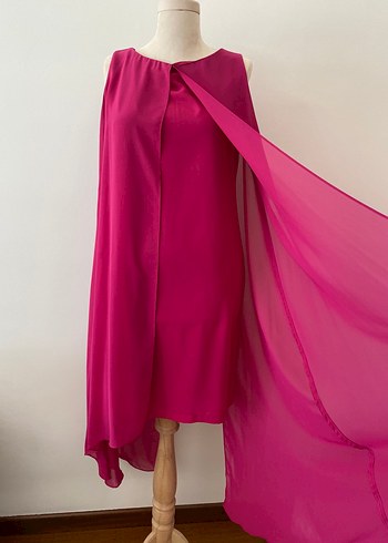 Şifon Tül Detaylı - Davet Elbisesi - Görsel 2