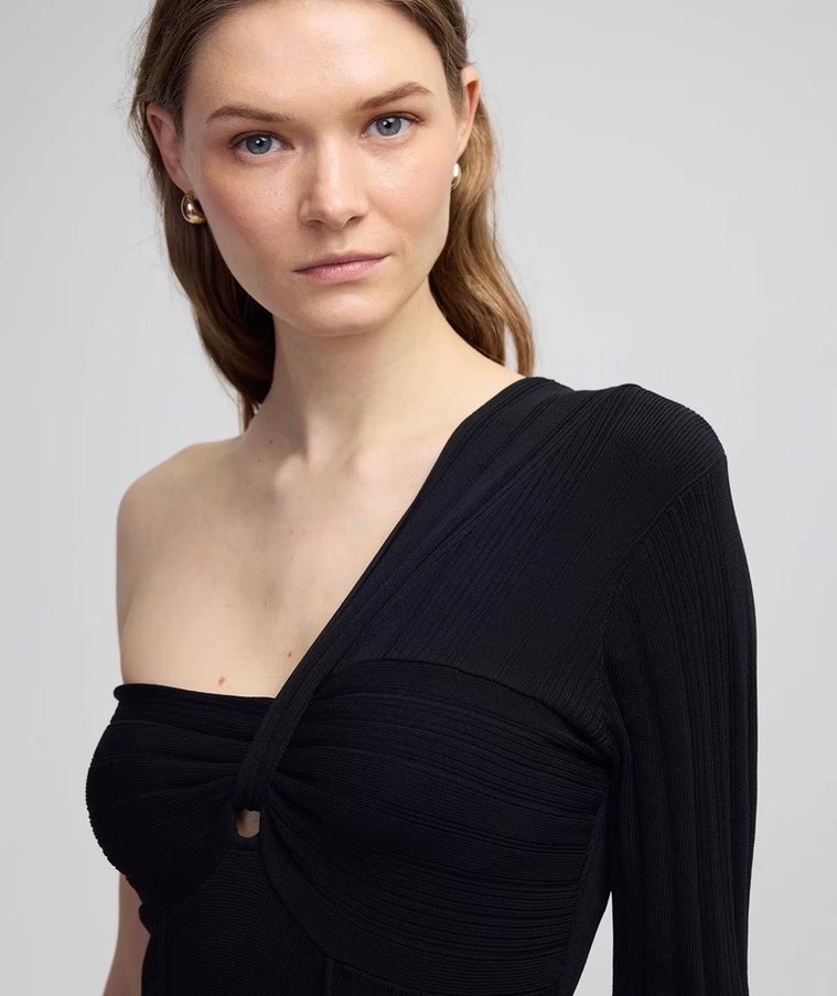 İpekyolu - Asimetrik kollu - Triko Elbise - Görsel 4