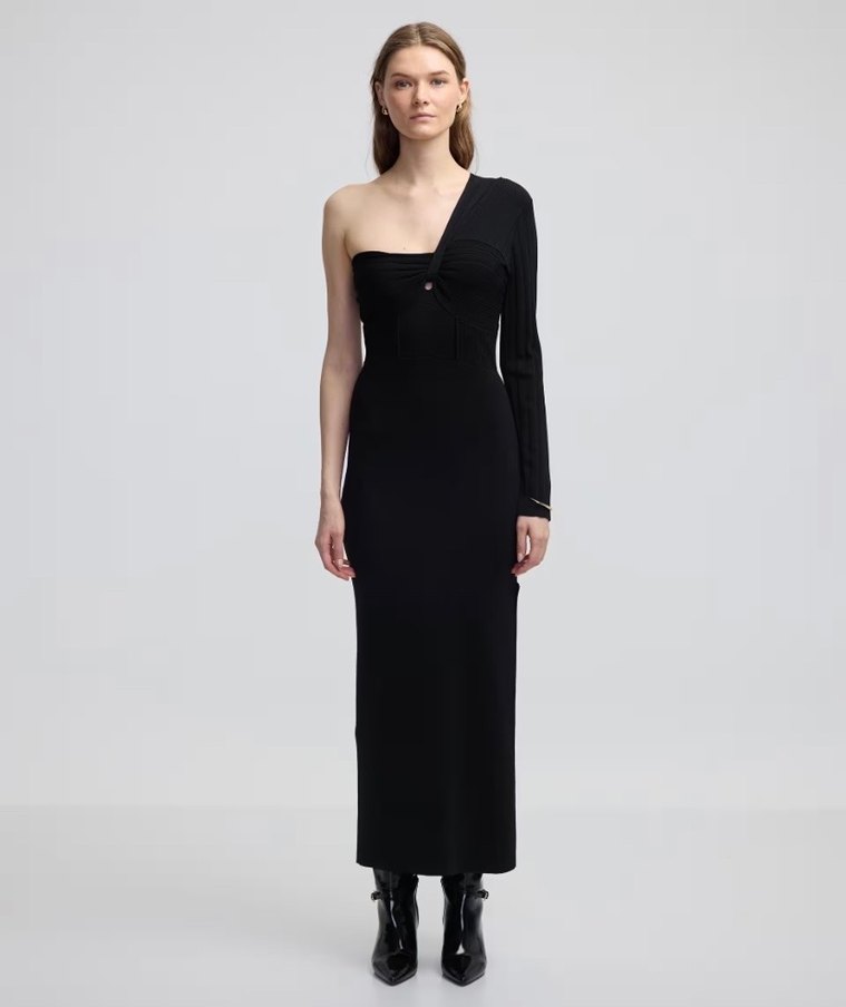 İpekyolu - Asimetrik kollu - Triko Elbise - Görsel 2