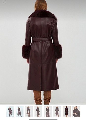 Derimod Penelope-Bordo Kürklü Deri Pardesü - Görsel 3