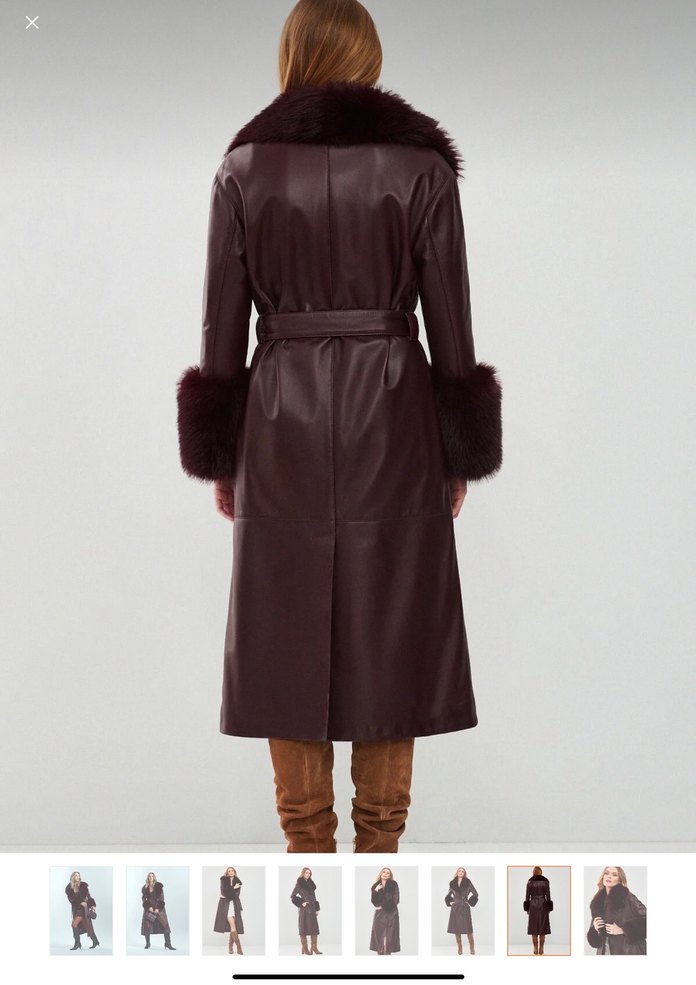 Derimod Penelope-Bordo Kürklü Deri Pardesü - Görsel 3