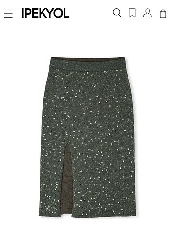 İpekyol - Triko payet işlemeli - Etek Bluz takım - Görsel 8