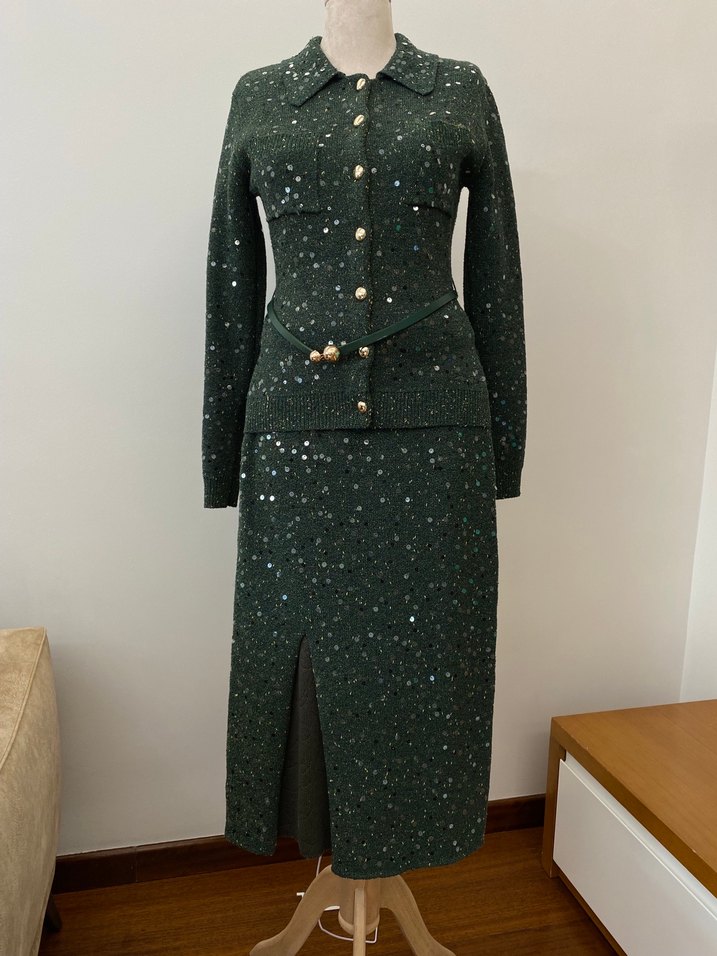 İpekyol - Triko payet işlemeli - Etek Bluz takım - Görsel 2