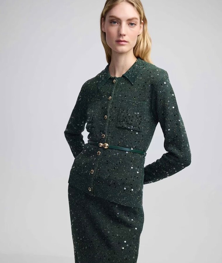 İpekyol - Triko payet işlemeli - Etek Bluz takım - Görsel 3