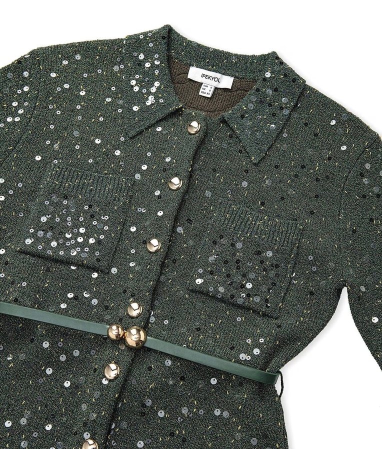 İpekyol - Triko payet işlemeli - Etek Bluz takım - Görsel 4