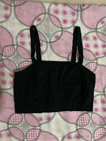Siyah fermuarlı crop bluz