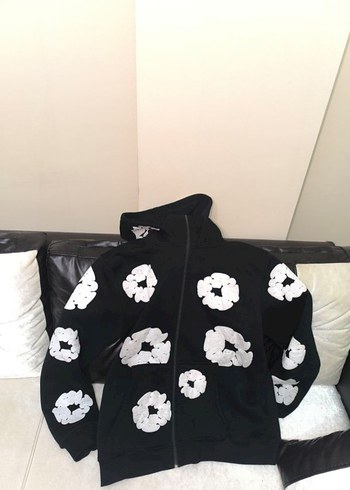 Denim Tears Hoodie Çift Kapşonlu Maskeli Hırka - Görsel 3