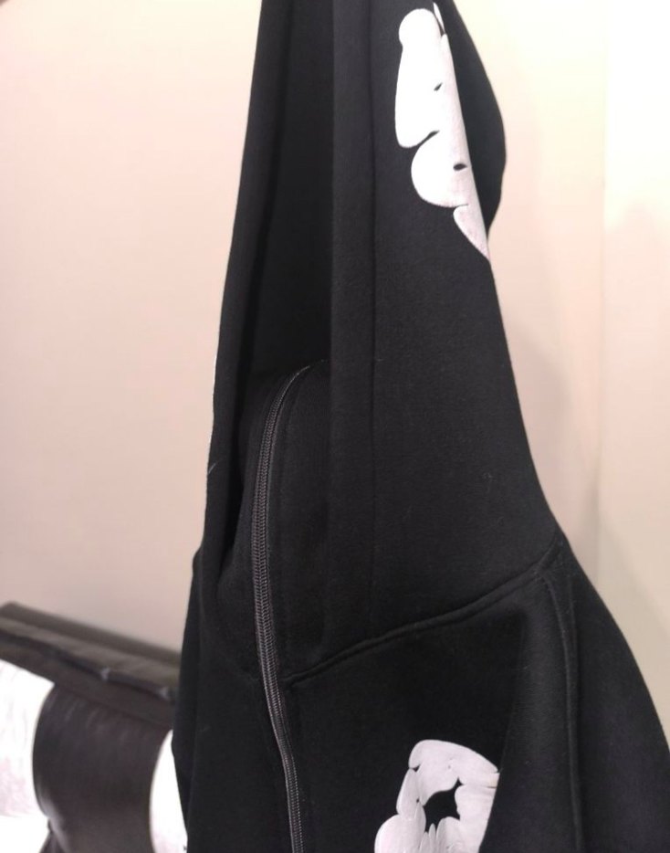 Denim Tears Hoodie Çift Kapşonlu Maskeli Hırka - Görsel 4