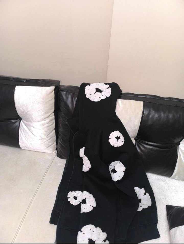 Denim Tears Hoodie Çift Kapşonlu Maskeli Hırka - Görsel 2