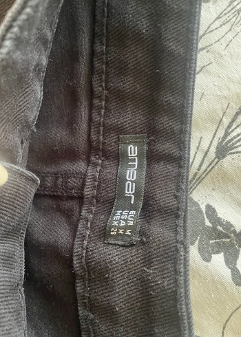 Diğer Düğmeli Siyah Denim Mini Etek