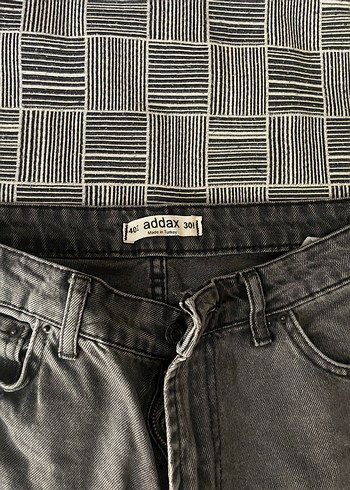 30 Beden gri Renk Gri Loose Fit Kadın Denim Pantolon