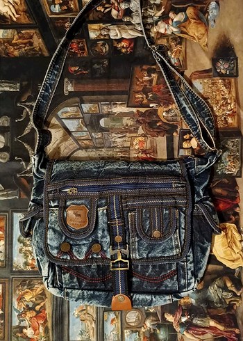 Y2k vintage denim çanta