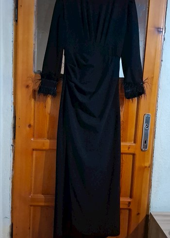 Siyah Uzun Kollu Drapeli Gotik Elbise