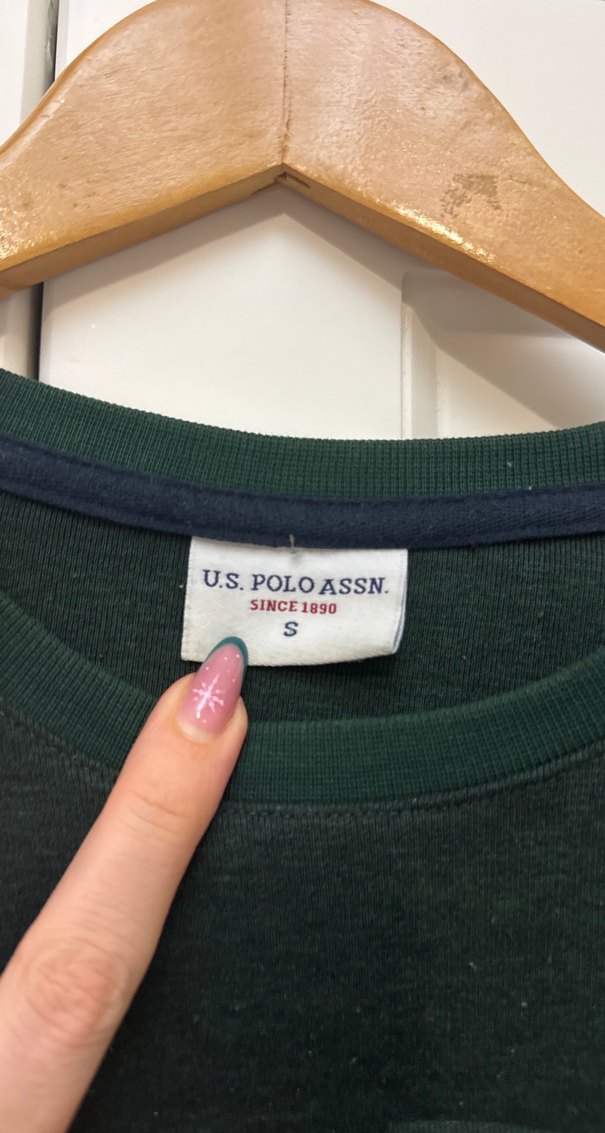 Erkek Koyu Yeşil USPA Sweatshirt - Görsel 3