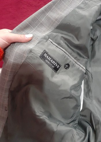 gri takım elbise ceket ve pantolon - Görsel 5