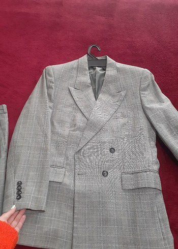 gri takım elbise ceket ve pantolon - Görsel 7