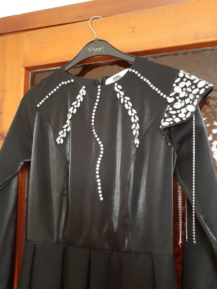 tesettür abiye siyah taşlı - Görsel 4