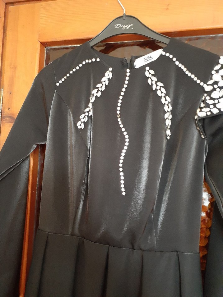 tesettür abiye siyah taşlı - Görsel 3