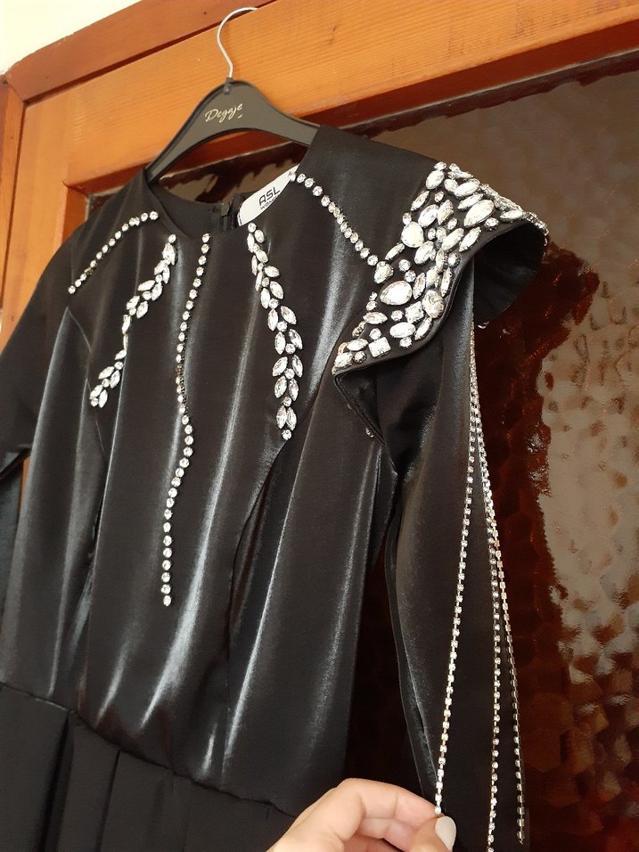 tesettür abiye siyah taşlı - Görsel 2