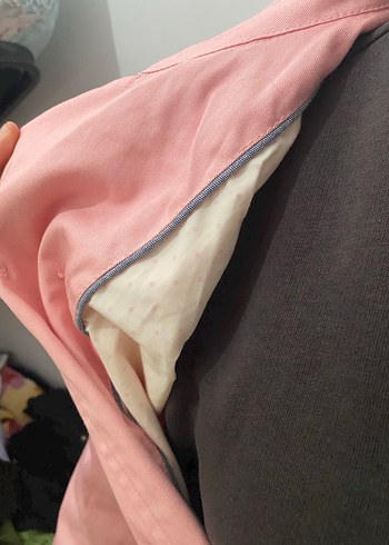 Düğmeli Pembe Kadın Trençkot - Görsel 4