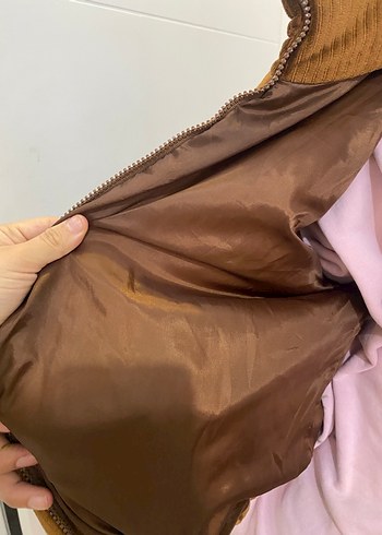 Kadın Kahverengi Fermuarlı Yüksek Yakalı Mont - Görsel 5