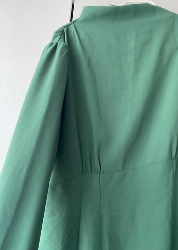 Yeşil Uzun Drapeli Kadın Elbise - Görsel 3