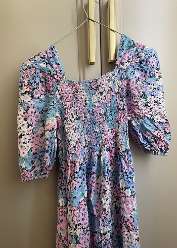 Çiçek Desenli Uzun Bohem Elbise - Görsel 2