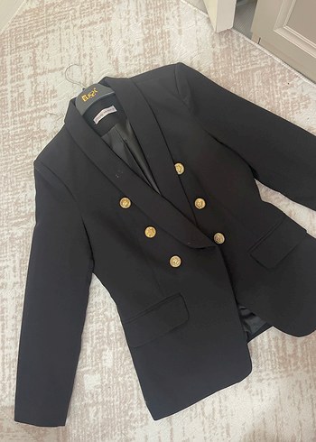 Siyah Düğmeli Kadın Blazer Ceket - Görsel 3