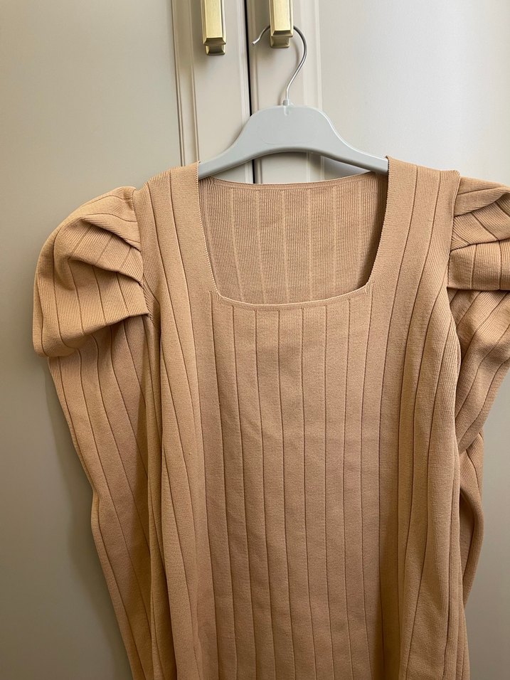 Bej Triko Kadın Bluz - Görsel 2