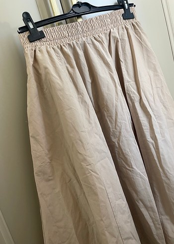 Bej Uzun Keten Salaş Etek - Görsel 2