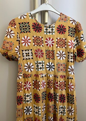 Renkli Desenli Bohem Uzun Elbise - Görsel 2