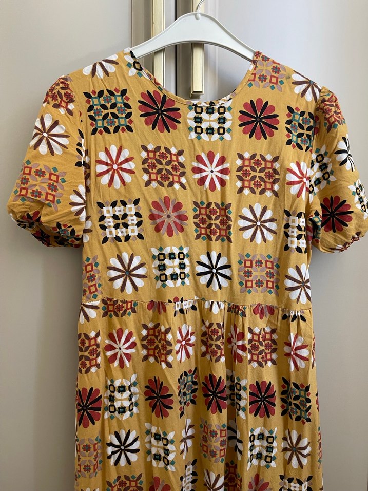 Renkli Desenli Bohem Uzun Elbise - Görsel 2