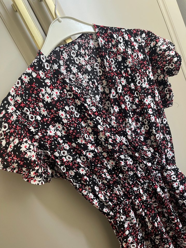 Çiçek Desenli kısa Bohem Elbise - Görsel 2