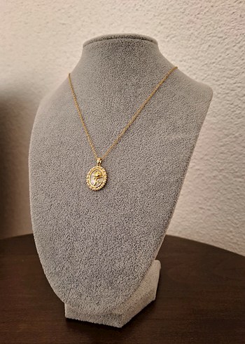 Zara 316L Çelik Gold Renk Gül Model İnci Detay Kadın Kolye