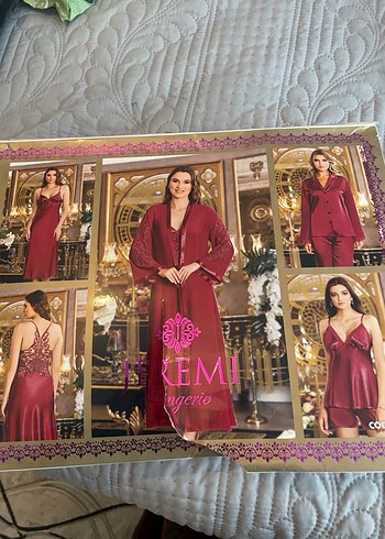 Bordo İşlemeli Uzun Bohem Kadın Sabahlık gecelik takımları yeni - Görsel 5