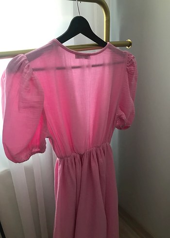 Pembe pera store müslin elbise - Görsel 7