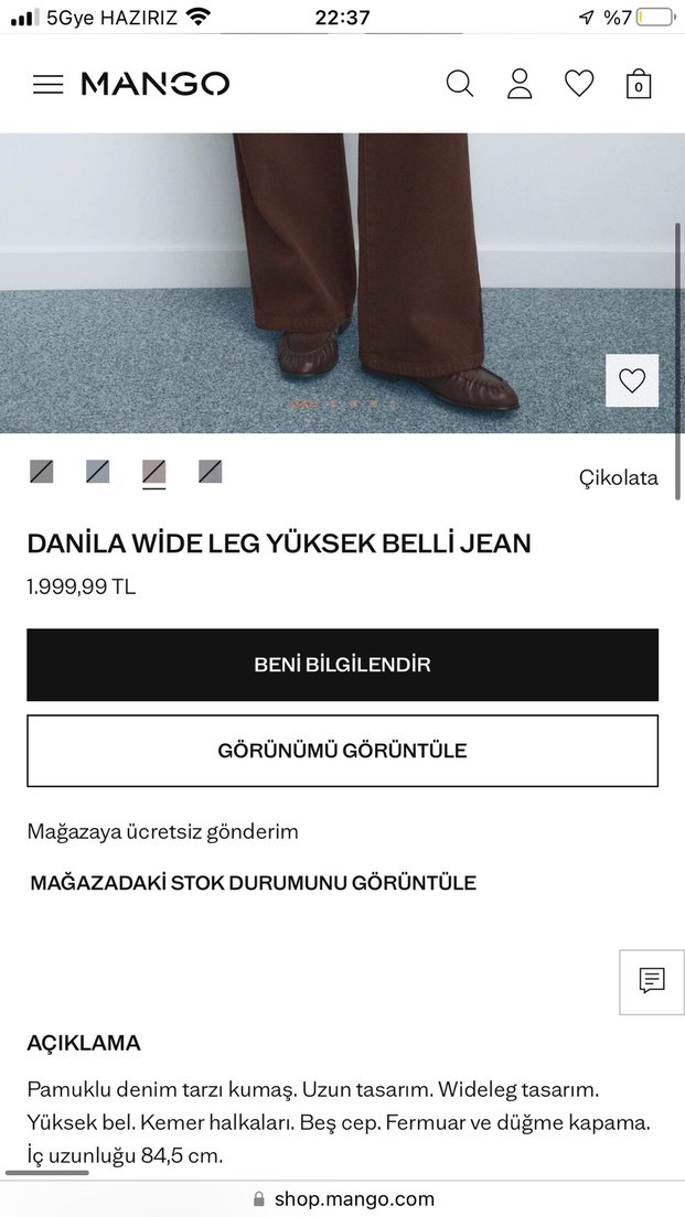 Mango DANİLA WİDE LEG YÜKSEK BELLİ JEAN - Görsel 2