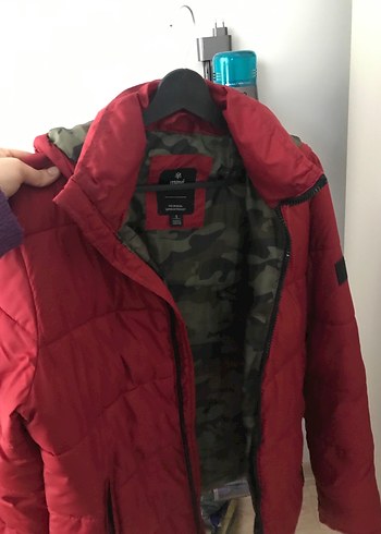 Kırmızı Fermuarlı Erkek Kışlık Mont - Görsel 4