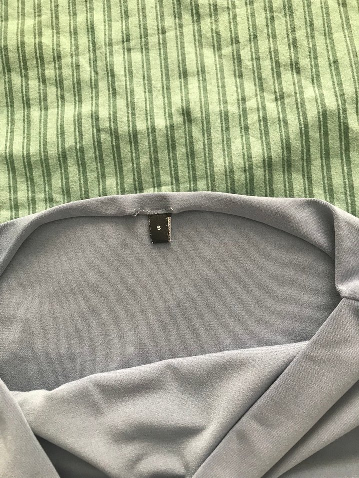 Gri Drapeli Uzun Kollu Kadın Bluz - Görsel 4