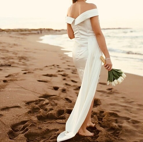 Beyaz Mini Elbise - Görsel 2