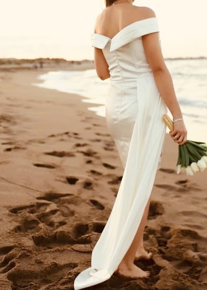 Beyaz Mini Elbise - Görsel 2